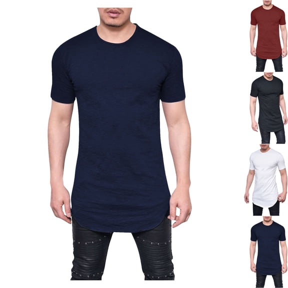 DJDLJWCJ Mens T Shirts Casual Lightweight Loose Classic Tee Short Sleeve Shirt for Men Outdoor Muscle Gym Tops, Dark Blue M