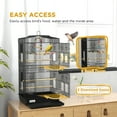 thumbnail image 4 of PawHut 36" Bird Cage with Accessories, Handle, Mesh Cover, Tray, Black, 4 of 10