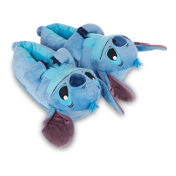 Disney Women’s Lilo and Stitch Slippers, Comfort Slip-on Stitch Indoor 3D Plush Slippers Blue - 7/8