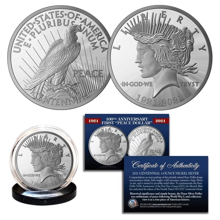100th Anniversary of first PEACE DOLLAR 1 OZ 39mm Tribute Coin with COA & Holder