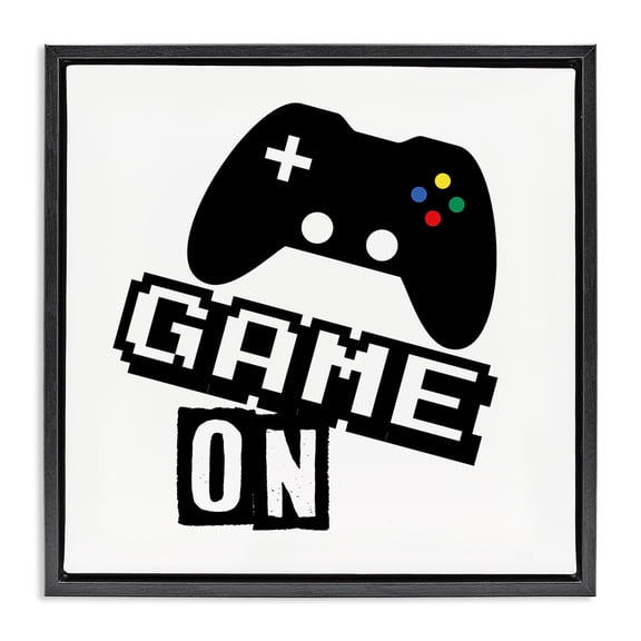 Stupell Industries Contemporary Playful Game On Black Floating Frame Canvas Art, 18 x 18, by Marcus Prime
