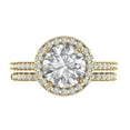 thumbnail image 2 of Clara Pucci 18K Yellow Gold Round Cut 2Ct Synthetic White Sapphire Engagement Ring + Matching Band - Luxury Box Included, 2 of 7