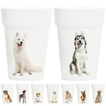 Youngever 18 Pack 12 Ounce Plastic Kids Juice Tumblers, Unbreakable Drinking Glasses, Plastic Cups (Dog Theme)