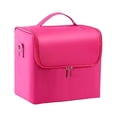 thumbnail image 1 of Redempat Travel Makeup Bag Portable Multi-layer Waterproof Cosmetic Organizer Case Zipper Pouch Large Capacity Purse Compartments Rose Red, 1 of 6