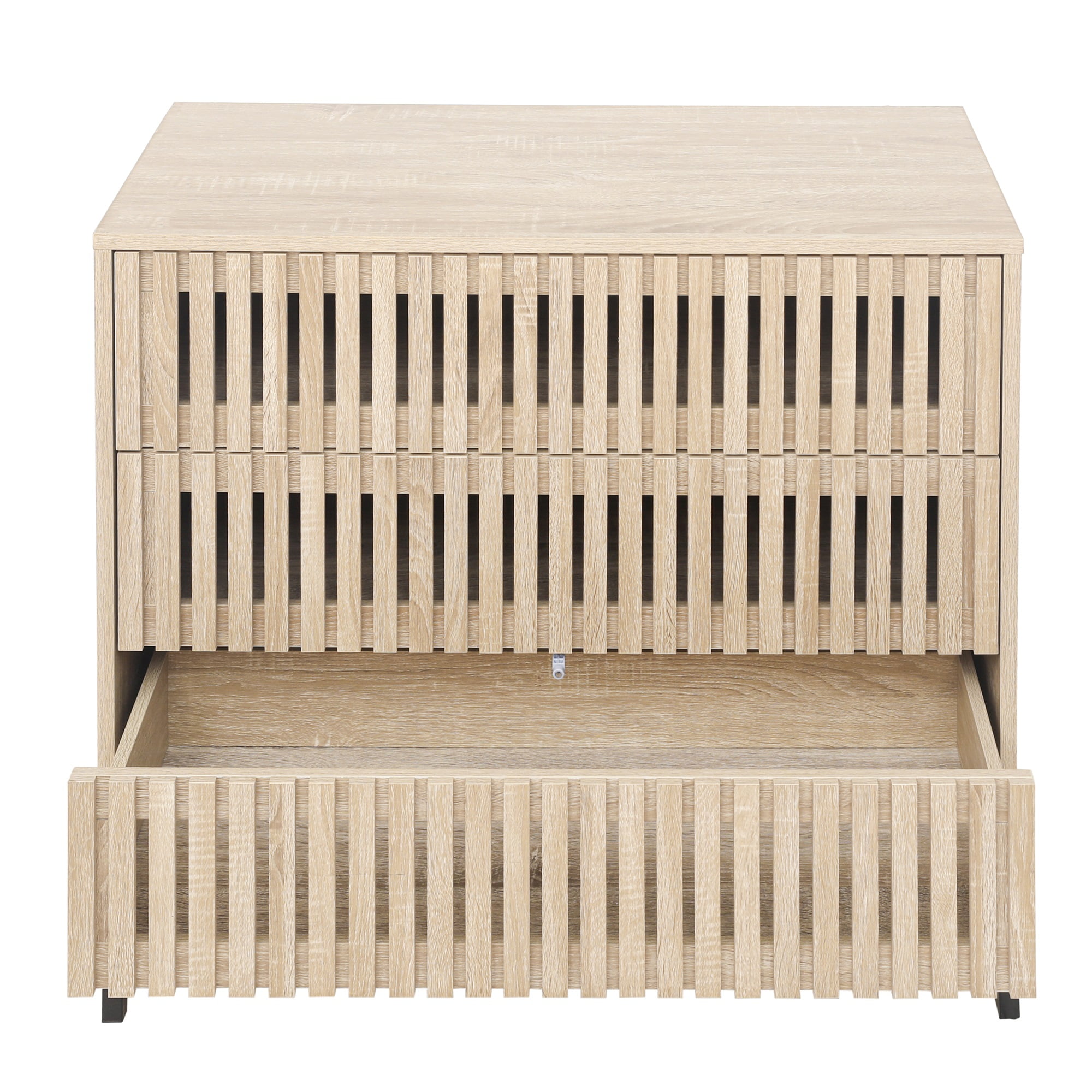 Resenkos Nightstand, Accent Storage Cabinet with 3 Drawer, End Table Suitable for Living Room, Natural Resenkos Nightstand, Accent Storage Cabinet with 3 Drawer, End Table Suitable for Living Room, Natural