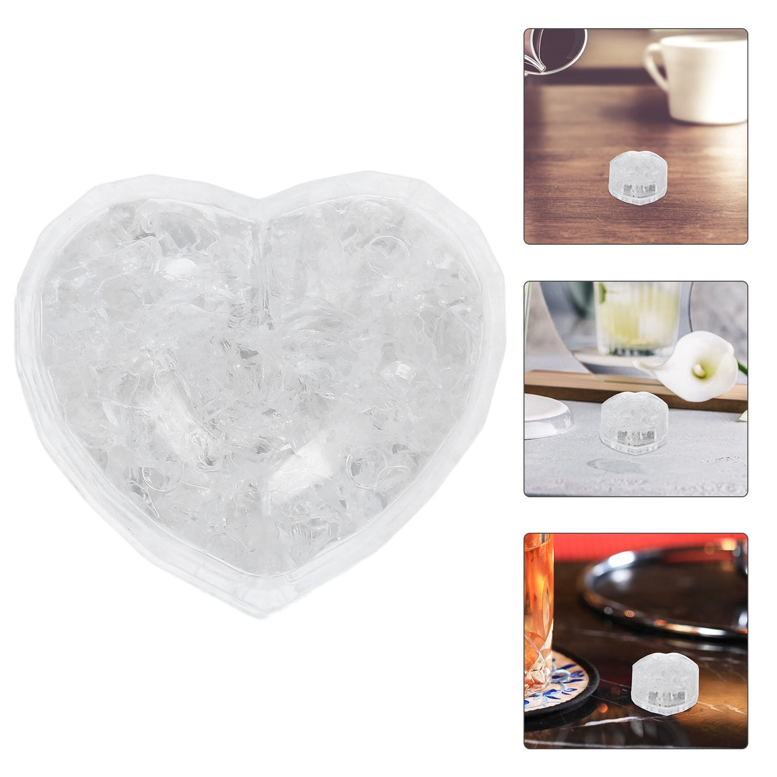 GOOHOCHY 5 Pcs Plastic Heart LED Light for Celebration LED Light Lighting for Wedding and Anniversary Decor