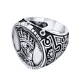 thumbnail image 3 of Bling Jewelry Mens Statement Eagle Head Liberty Coin Silver Ring  Biker Jewelry Gothic Skull, 3 of 5