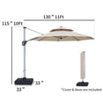 thumbnail image 2 of 11 ft. 2-Tier Aluminum 360-Degree Cantilever Patio Umbrella with umbrella cover and base, 2 of 8