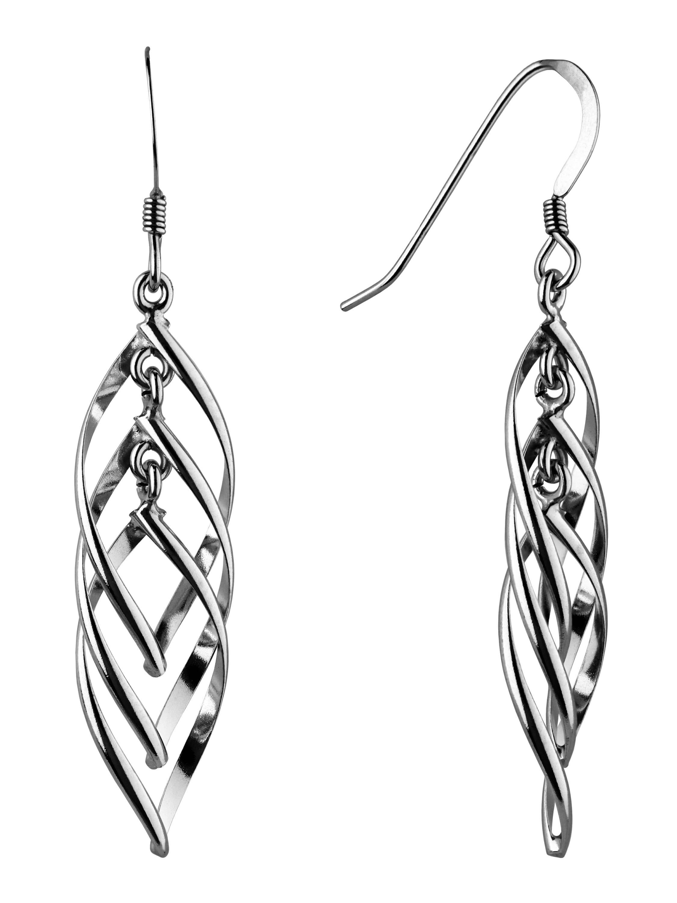 Brilliance Fine Jewelry Stelling Silver Woven Drop Earrings