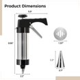 thumbnail image 3 of Churro Maker Machine, Stainless Steel Cookie Press Set with Adjustable Handle, Multiple Shape Molds, Hand-Powered Tool for Home Baking, 22 cm Length, 6 cm Top Diameter, 3 of 5