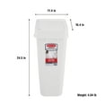 thumbnail image 7 of Rubbermaid  Kitchen Trash Can, 12.2 Gallon, Plastic, Rectangular, Touch Top Lid, Garbage Bin, White, 7 of 7