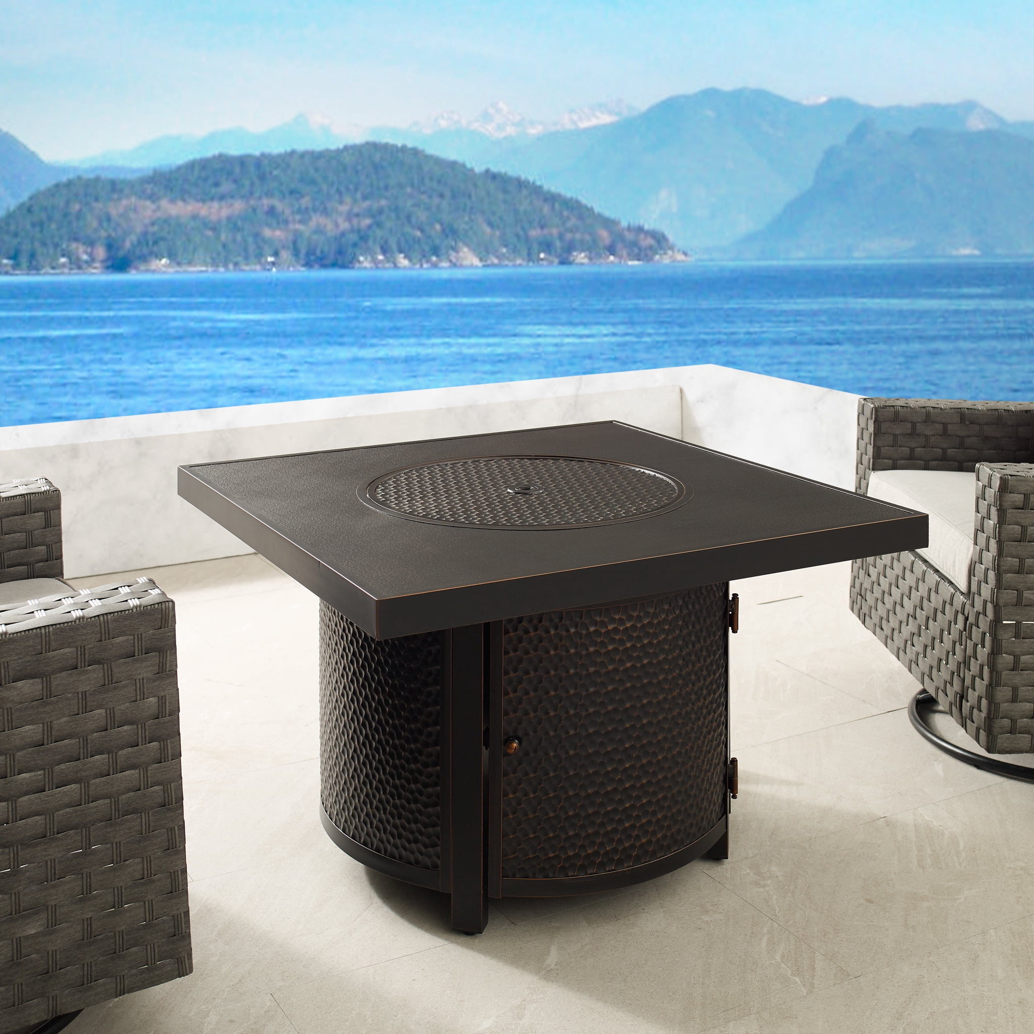 Vulcan Clayton Square Aluminum Outdoor Propane Fire Pit