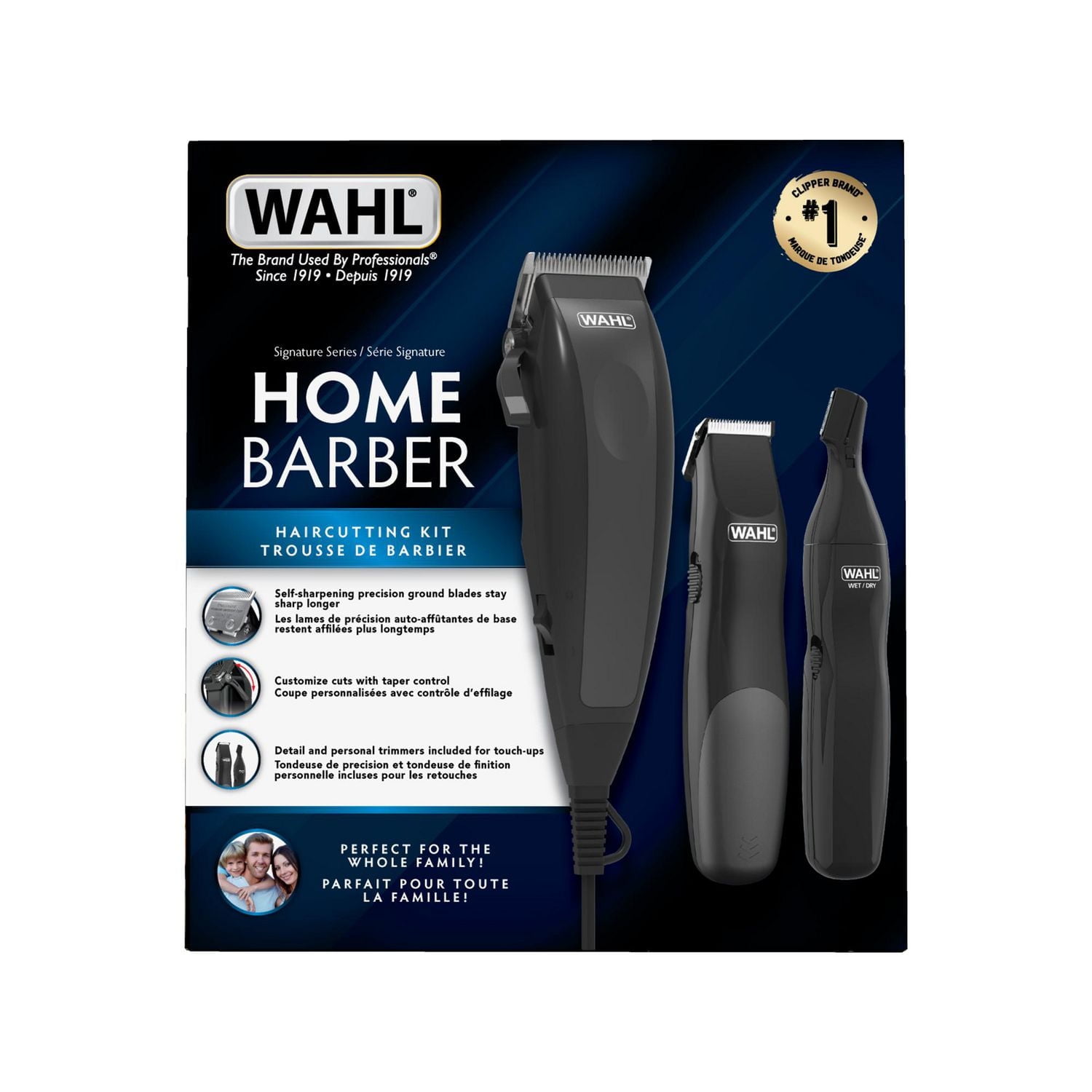 Wahl Signature Series Home Barber Kit - Model 3195, 30 Piece kit with soft storage case