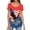 American Flag Eagle, variant on Pink Tunic Tops for Women Dressy Casual Blouses Tees with Floral Cherry Print Loose Fit Short Sleeve Long Shirts Round Hem Blouse Wear with Leggings