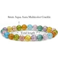 thumbnail image 2 of Bracelet Extensible en Perles Rondes 8mm avec Quartz Craquelé Aqua Aura Multicolore 7 Pouces Unisexe, 2 of 5