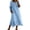 Light Blue(Dress), variant on Womens Long Sleeve Oversized Midi Dress Casual Crewneck Layered Asymmetrical Hem Boho Flowy Dress with Pockets