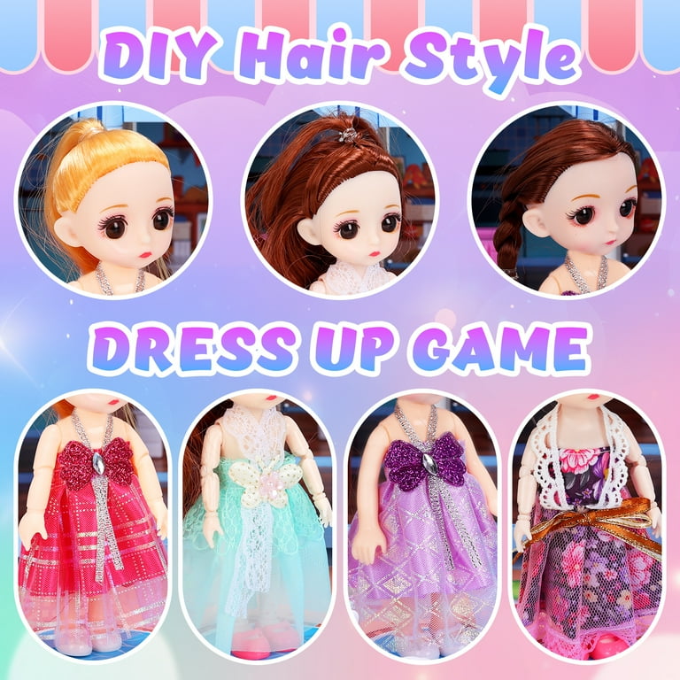 JoyStone Play Dollhouse with Doll Toy Figures, 14 Rooms Furniture and  Colorful Lights, Creative Doll House Gift for Girls Ages 3+, Assemble  Required,