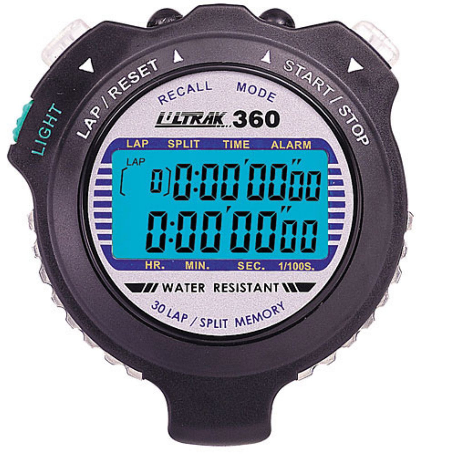 Ultrak 485-60 Lap Dual Split Memory Stopwatch Timer with Three Line Display 