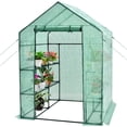 thumbnail image 2 of Invernadero Portátil Costway para Plantas con Puerta Enrollable y 2 Ventanas Verde 142 x 142 x 195 cm, 2 of 9