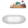 thumbnail image 6 of 66" StreamlineN-581-66FSWH-FM Soaking Freestanding Tub and Tray With Internal Drain, 6 of 7