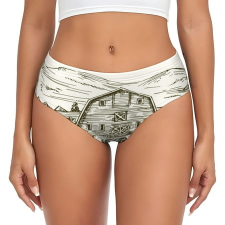Sikiie Horses Grazing On Meadow Women s High Waisted Cotton Underwear Soft Breathable Panties Stretch Briefs Seamless Ladies Panties-Medium