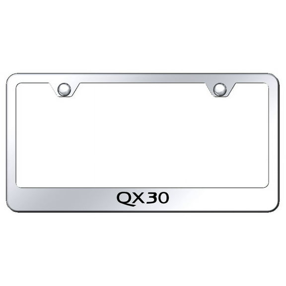 Infiniti QX30 Laser Etched Logo Stainless Steel License Plate Frame (Chrome)