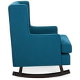 thumbnail image 4 of Best Choice Products Rocking Accent Chair, Tufted Upholstered Wingback for Home, Nursery w/ Wood Frame - Blue Teal, 4 of 7