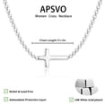 thumbnail image 4 of APSVO S925 Sterling Silver Plated Cross Necklaces for Women Girls Cross Pendant Chain Catholic Religious Christian Birthday Graduation Jewelry Gifts Teen Her Adults Mom Wife Daughter Kids Age Ideas, 4 of 6