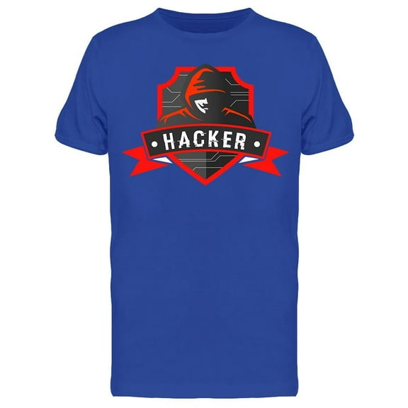 Red Hacker  T-Shirt Men -Image by Shutterstock, Male Large