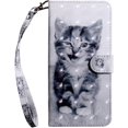 thumbnail image 2 of Case for Google Pixel 7 Case Wallet with Card Holders - Lovely Colorful Pattern PU Leather Flip Phone Case TPU Shell Folio Cover Women Men for Google Pixel 7 Smiley Cat, 2 of 14