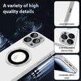 thumbnail image 5 of for iPhone 14 Pro Max Phone Case Magnetic AG Glass Frosted Case with Camera Lens Protector for iPhone 14 Pro Max Compatible with Magsafe Slim Full Body Protective Cover for Women Men-White, 5 of 12