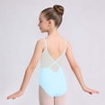 thumbnail image 6 of HAOTAGS Girls Ballet Leotard,Elastic Waist Solid Color Sleeveless Dance Practice Clothes Light Blue 9-10, 6 of 6