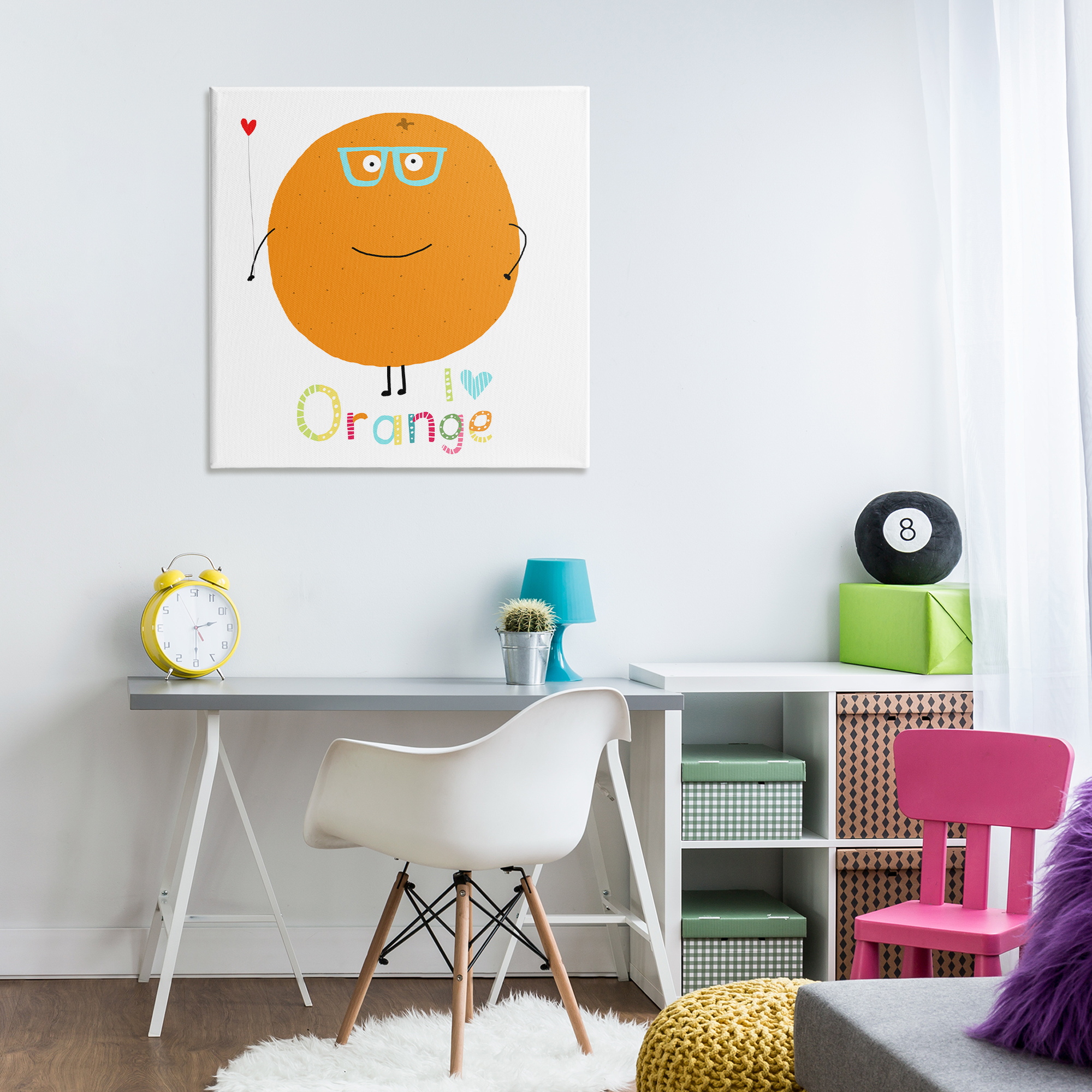 Stupell Industries Fun Smiling Orange Food & Beverage Painting Wrapped Canvas Art Print Wall Art, 30 x 30