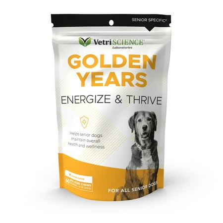 UPC: 0026664014894 | VetriScience Golden Years Energize & Thrive Multivitamin for Senior Dogs Chicken Flavor  60 Bite-Sized Chews