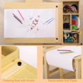thumbnail image 5 of Kids Art Table Set, with Storage Shelves, Table and Chairs Set, for Crafting, Drawing, Children's Wooden Furniture for Classroom, Nursery ,Classroom, Wood Color, 5 of 7