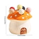thumbnail image 3 of Jarra para almacenamiento con tenedor de fruta con setas adorables, bote cerámico naranja amarillo • Soporte para tenedor de postre de acero inoxidable • Puesto de snacks con dientes romos, 3 of 6