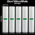 thumbnail image 1 of JUNWELL [Durable Vacuum Seal] 5-Pack Vacuum Seal Rolls  Durable Tear-Resistant | 3 Meter Length  Various Widths  Suitable for Food Storage and Low-Temperature Slow Cooking - Direct Contac, 1 of 6
