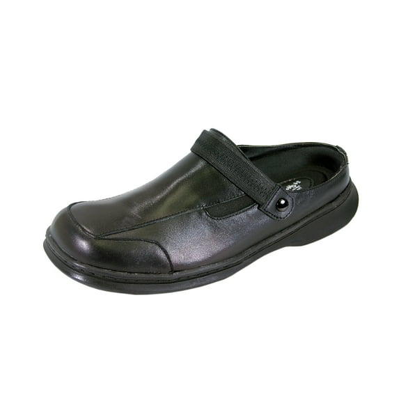 24 HOUR COMFORT Clara Women Wide Width Professional Sleek Clog BLACK 8.5