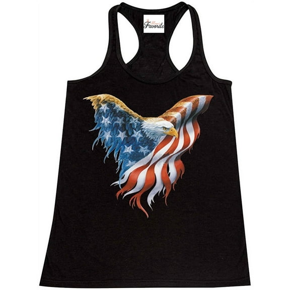 Women's Racerback Tank Top - American Flag 4th of July