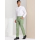 thumbnail image 4 of Pantalones a cuadros para hombre, informales, de corte regular, con frente plano, elásticos, a cuadros Verde blanco S, 4 of 6