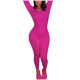 thumbnail image 1 of Gibobby Conjunto de yoga para mujer Monos deportivos de manga larga acanalados para mujer, monos con tirantes en la espalda hueca para Yoga a la moda(Rosa caliente,M), 1 of 5