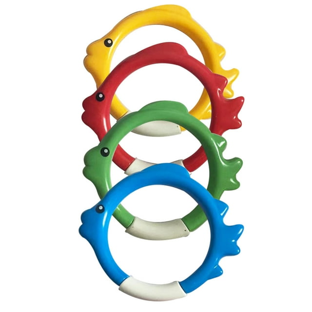 Jouets de Piscine pour Plonger, Anneaux de Poissons sous-Marins (4 Pcs)
