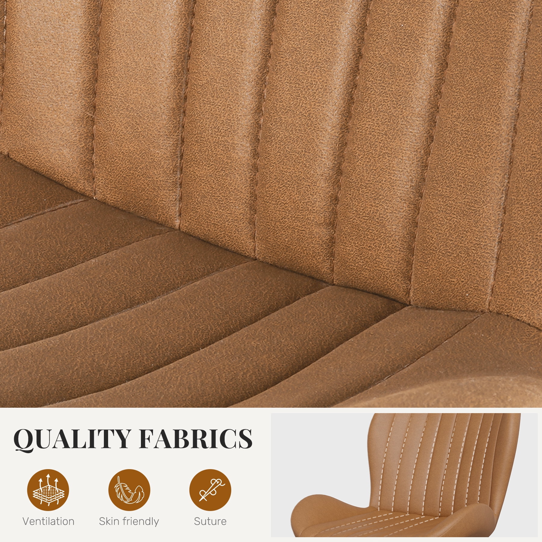 MOONMISS Upholstered Dining Chairs Set of 4,Modern Kitchen Side Chairs with Backrest and Metal Legs,Brown