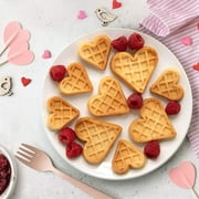 Mini Hearts Waffle Maker- Make 9 Heart Shaped Waffles, Pancakes for Breakfast Love w Electric Nonstick Iron- Unique Treat for Kids Adults- Waffler Griddle w Recipe Guide- Gift