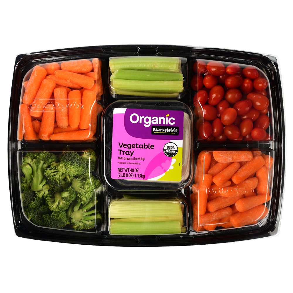 Marketside Organic Vegetable Tray with Organic Ranch Dip, 40 oz