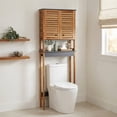 thumbnail image 5 of Evideco Over The Toilet Storage Cabinet Bathroom Elements Acacia Gray Wood - 69" H x 24"L x 9" D, 5 of 9