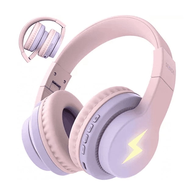 Auriculares Bluetooth Diadema Inalámbricos Para Niños 45h Rosa/Morado