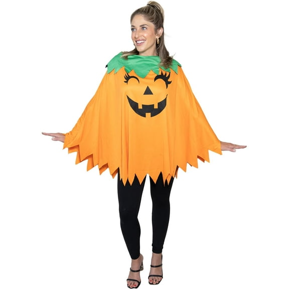 Adults Unisex Pumpkin Cape Costume Soft Halloween Funny Cute