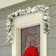 thumbnail image 3 of Gymax 9 FT Pre-Lit Artificial Flocked Christmas Garland w/ 50 LED Lights & Timer, 3 of 10