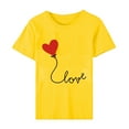 thumbnail image 5 of Meichang Hauts pour Femmes T-Shirts de la Saint-Valentin T-Shirts de Fête à Col Rond T-Shirts à Imprimé Cœur d'Amour T-Shirts à Manches Courtes Jolis Tees Blouses en Liquidation, 5 of 5
